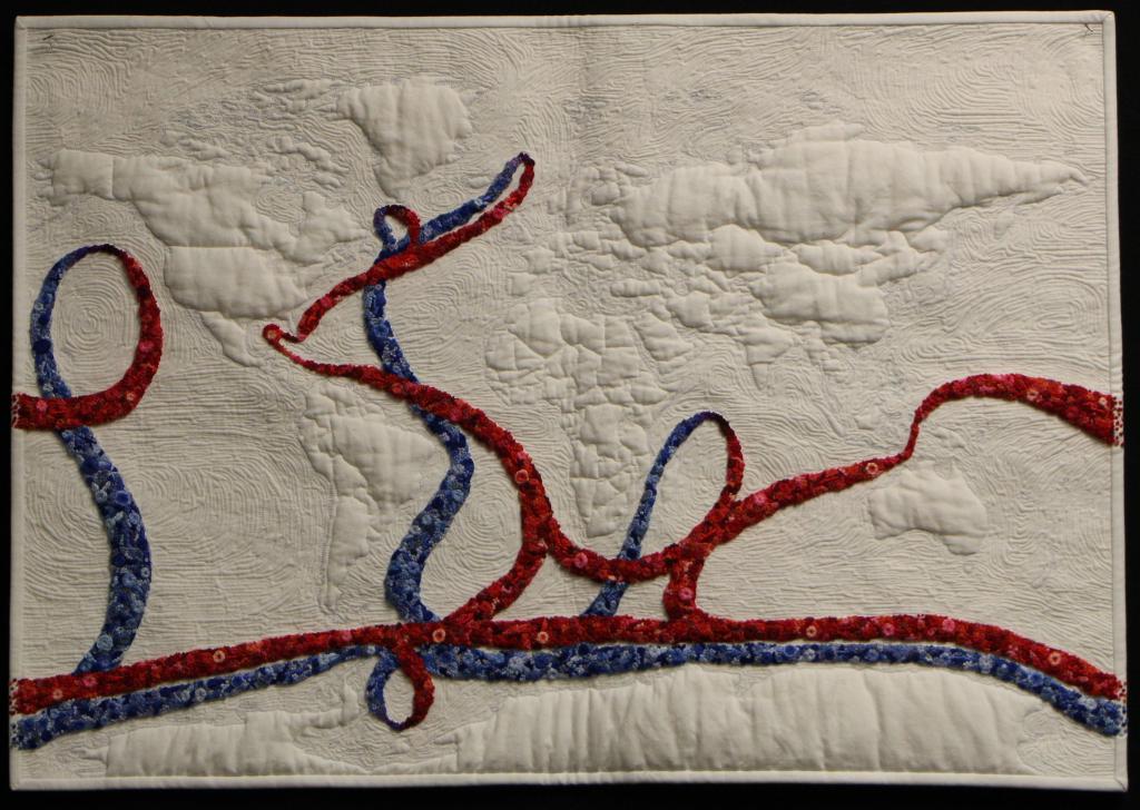 Art Quilt Honorable Mention: Sylvia Schaefer, Thousand Year Journey: Ocean Circulation