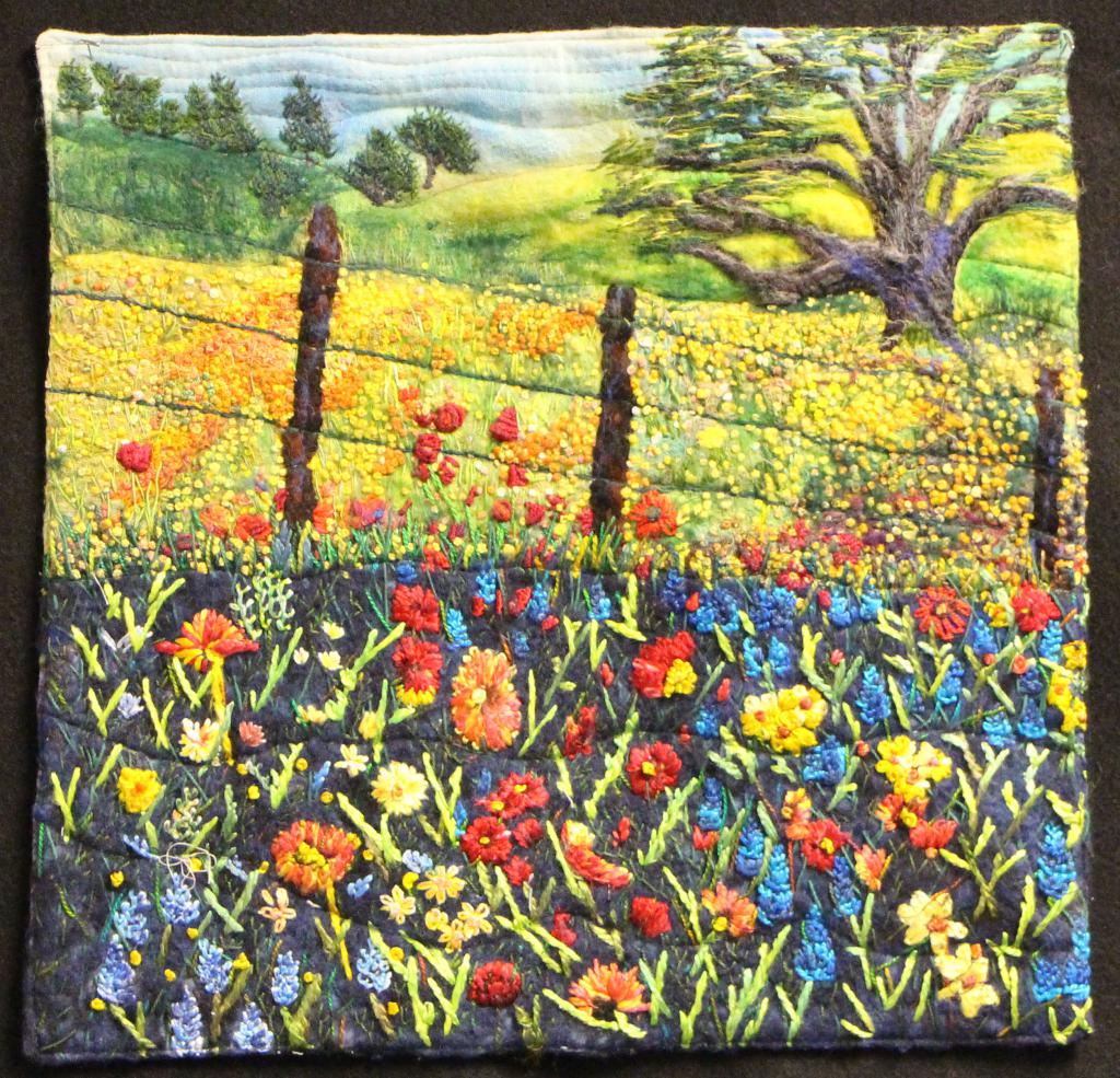 Art Quilt 1st Place: Jodi Seila, Hill Country Wild Flowers
